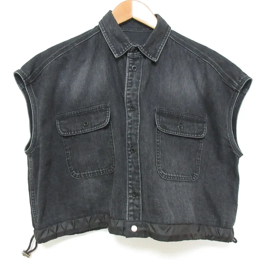 24SS sacai サカイ ワイドシルエット ノースリーブ デニムシャツジャケット 24-07136 サイズ1 ブラックの買取実績【2025年7月買取】