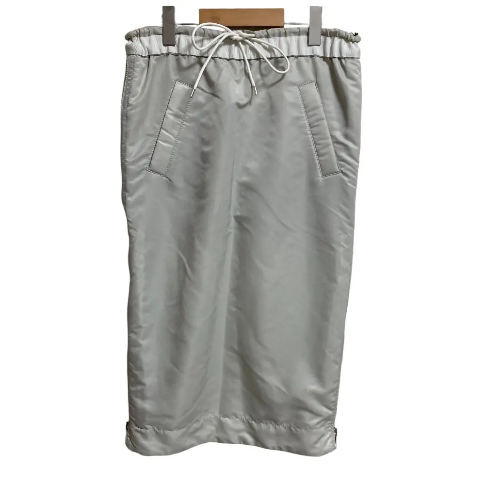 SACAI サカイ Nylon Twill Skirt サイドジップアップ プリーツスカート 18-03979 サイズ2 グレー