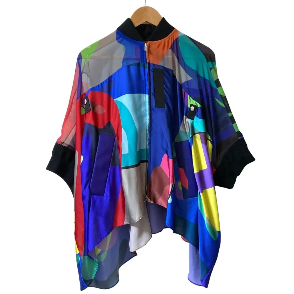 Sacai×KAWS サカイ カウズ 総柄 シアージャケット ブルゾン 21-05679 サイズ2 マルチカラー