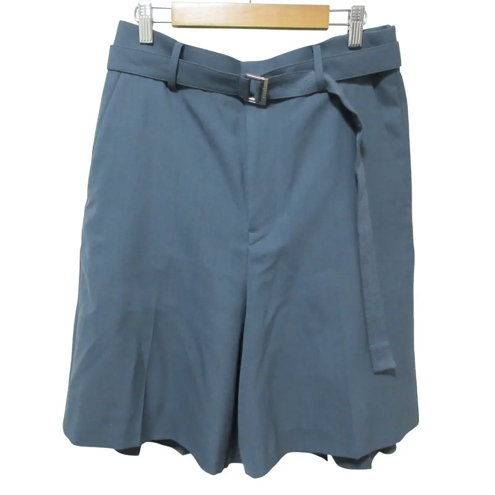 sacai サカイ Suiting Shorts ベルト ワイドショートパンツ ブルーグレー サンプルの買取実績【2025年10月買取】