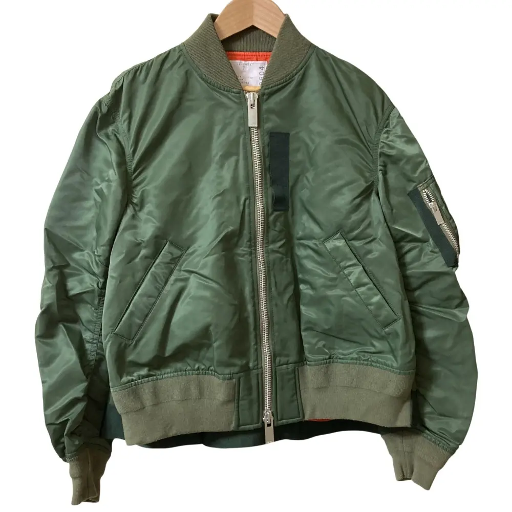 sacai サカイ MA-1 ボンバージャケット 18-03604 サイズ1 カーキ