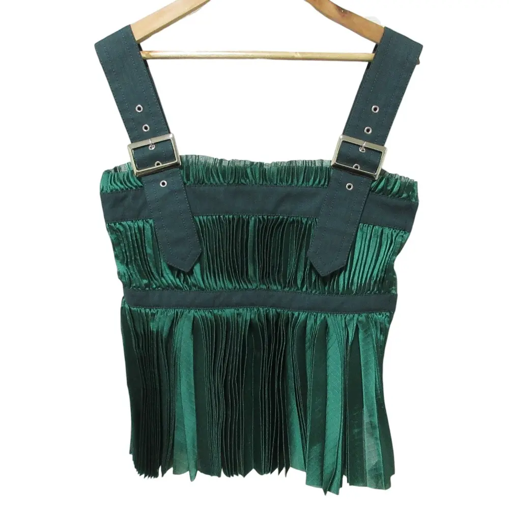 sacai サカイ リゾートコレクション ルック掲載品 プリーツ ノースリーブ トップス ブラウス 18-03668 1 グリーン