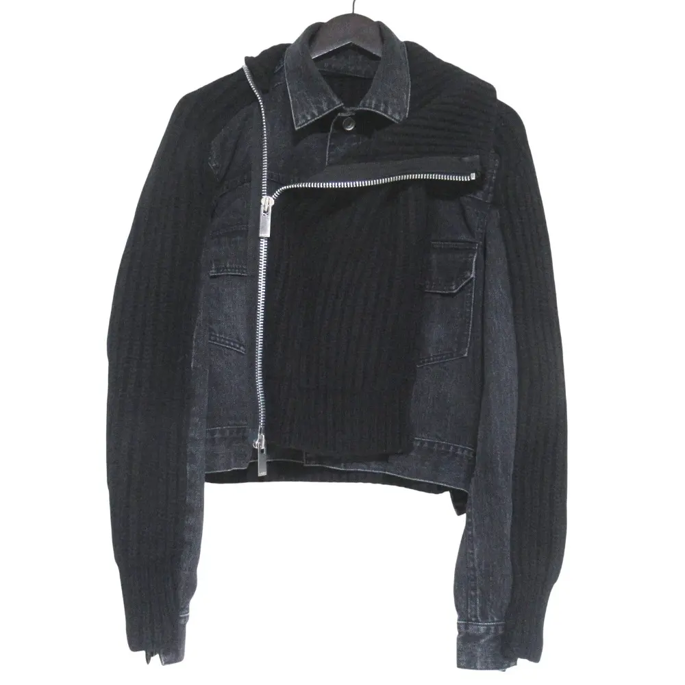 Sacai サカイ Denim × Knit Blouson ニットドッキング デニム ブルゾン ジャケット 23-06814 サイズ2 ブラック