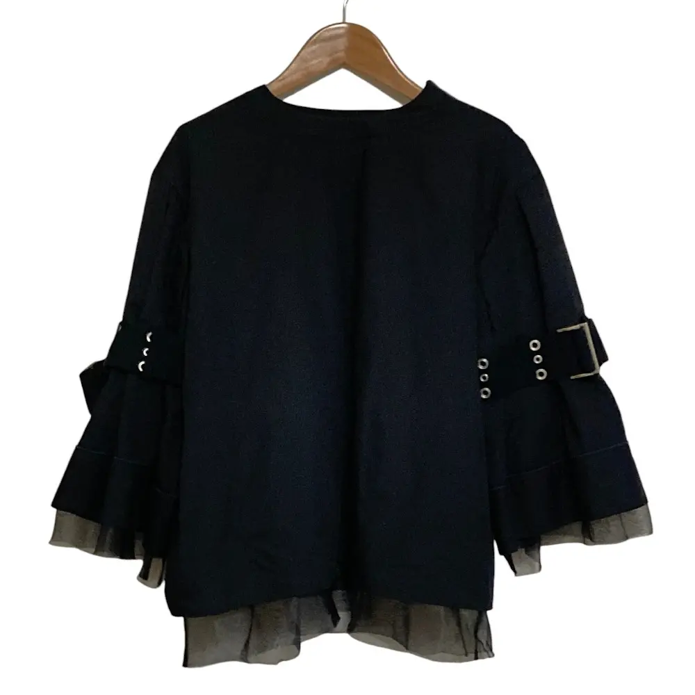 SACAI サカイ belted sleeve blouse ベルテッドスリーブブラウス 16-02888 サイズ2 ブラック