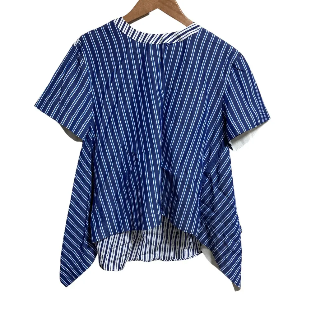 sacai サカイ ショートスリーブ フレアTシャツ カットソー 20-04886 サイズ2 ブルー ホワイト
