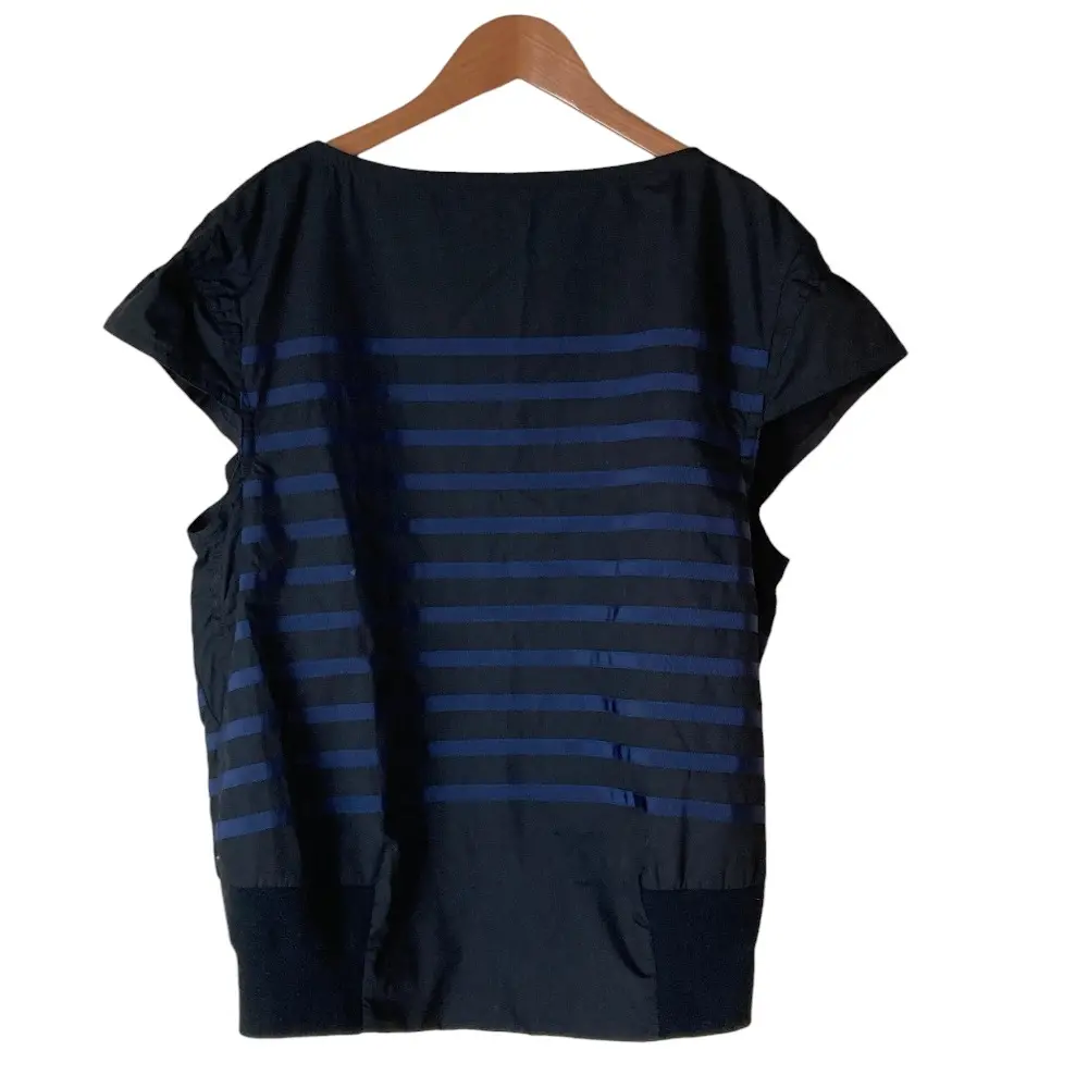 sacai サカイ ボーダーブラウス 17-03190 サイズ1 ブラック