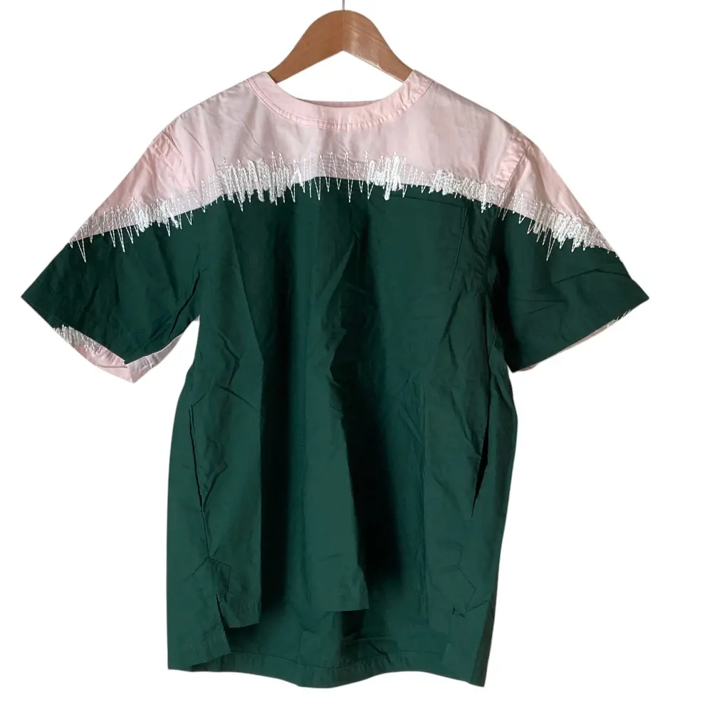 sacai サカイ バイカラー ドッキングカットソー 17-01415M サイズ1 ピンク グリーン