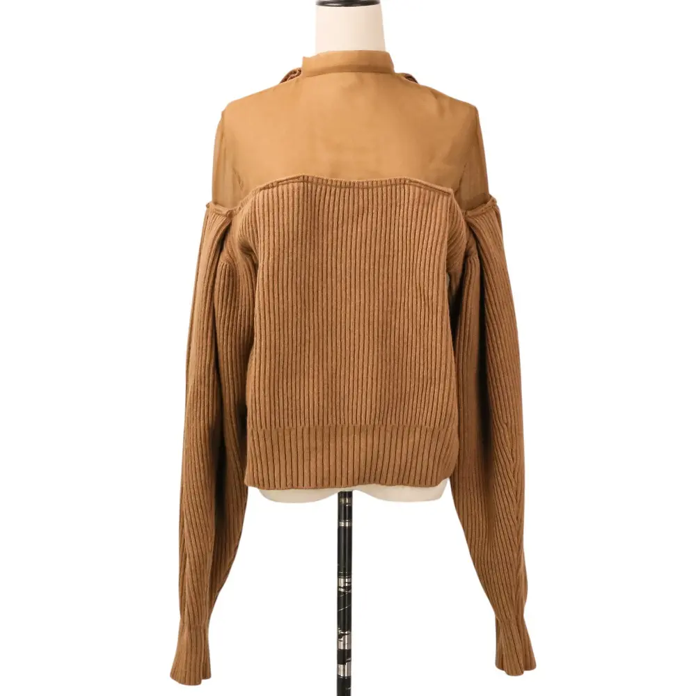 sacai サカイ サンプル品 バックリボン シアー ドッキング ニット セーター ブラウン の買取実績【2026年4月買取】