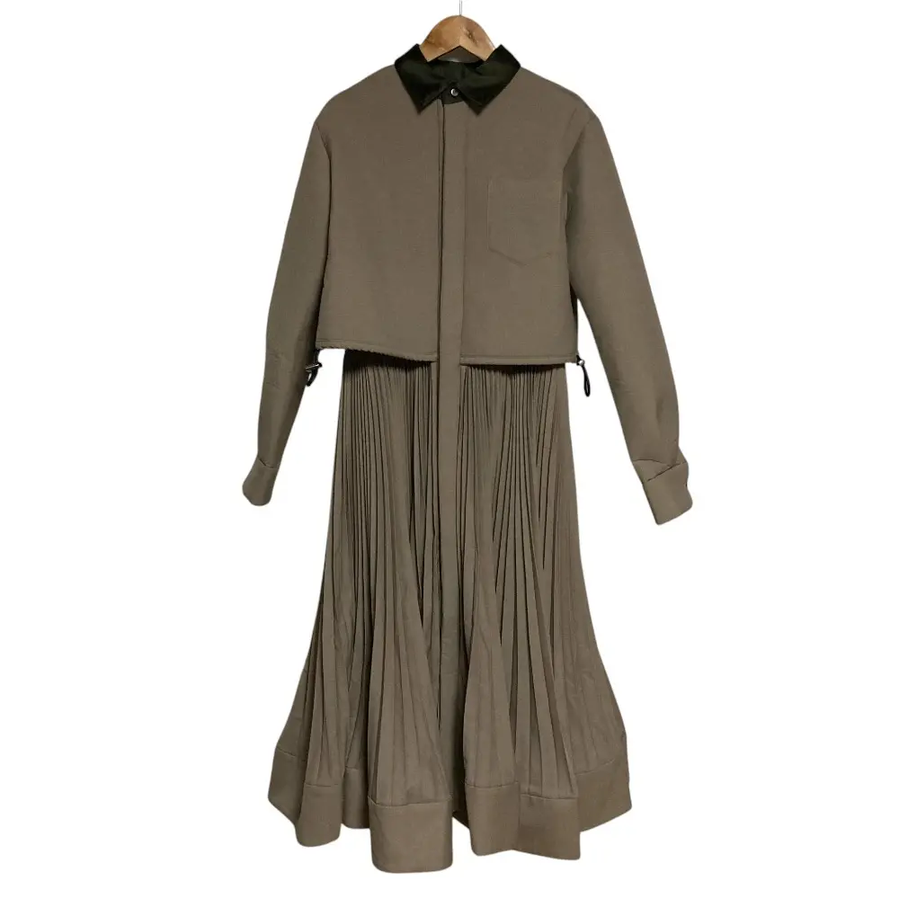23AW SACAI サカイ Suiting Bonding Dress ドッキングドレス ワンピース 23-06770 サイズ1 ベージュ