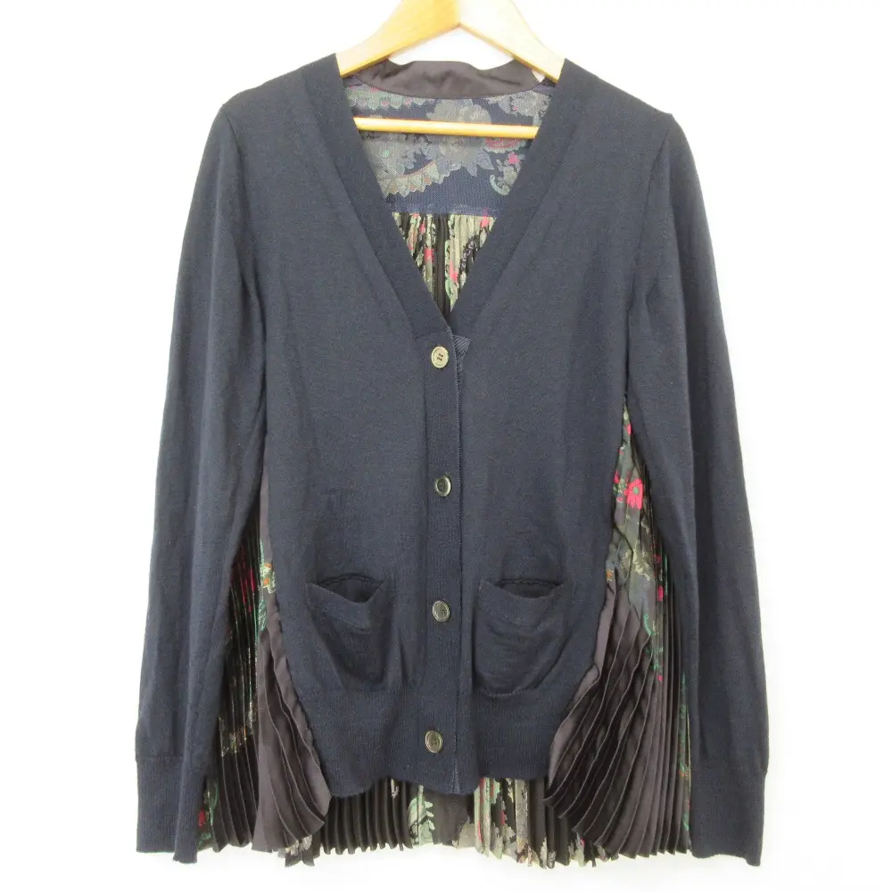 Sacai サカイ ペイズリー プリーツドッキングカーディガン サイズ1 ネイビーの買取実績【2026年4月買取】
