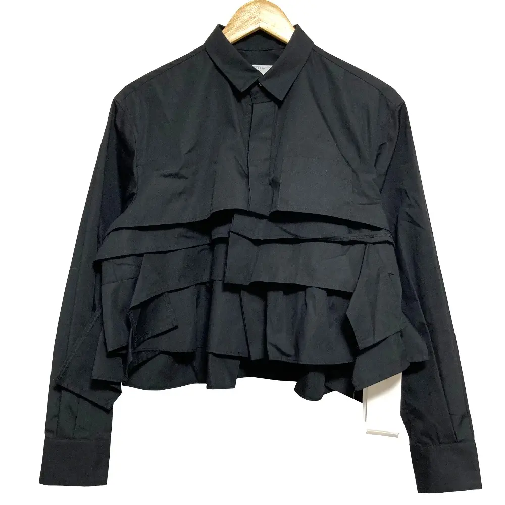 sacai サカイ Cotton Poplin Shirt ティアードシャツ 23-06920 サイズ2 ブラック