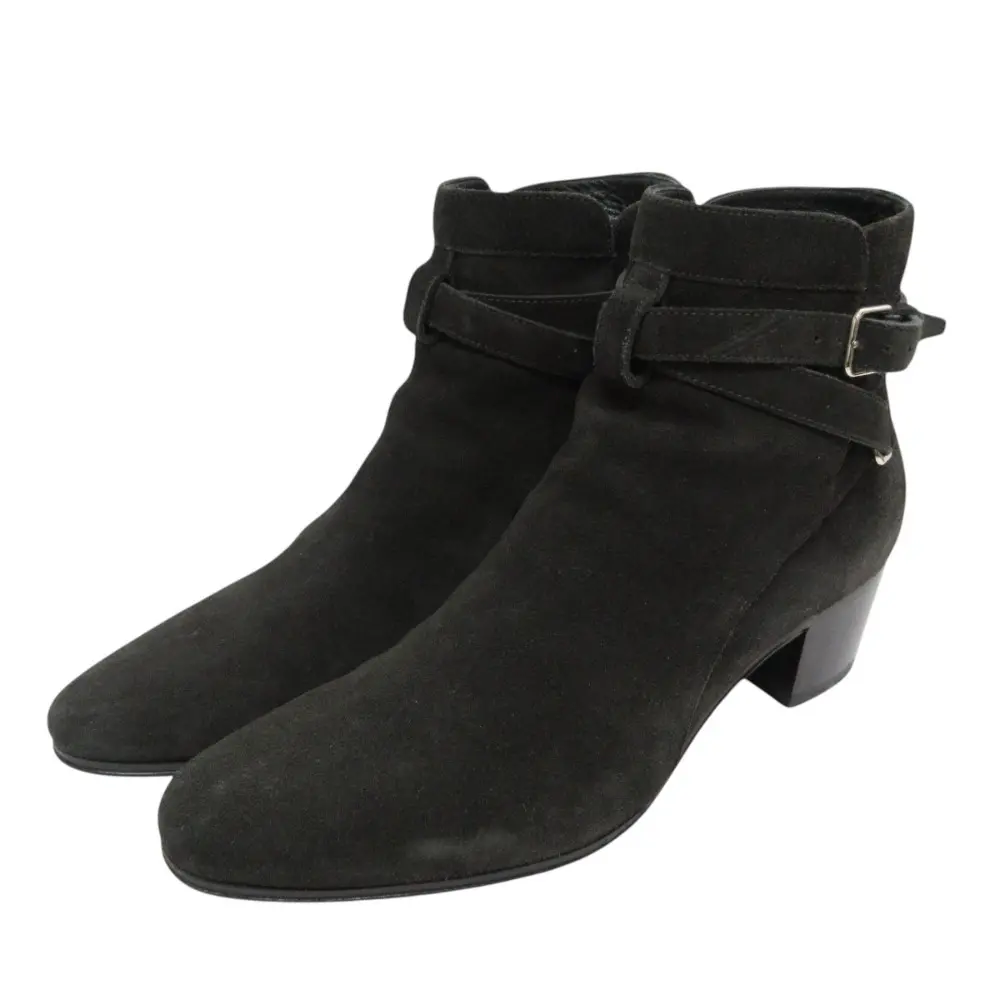 Saint Laurent paris サンローランパリ スエード ワイアットジョッパーブーツ ショートブーツ 38 1/2 24.5cm相当 ブラック