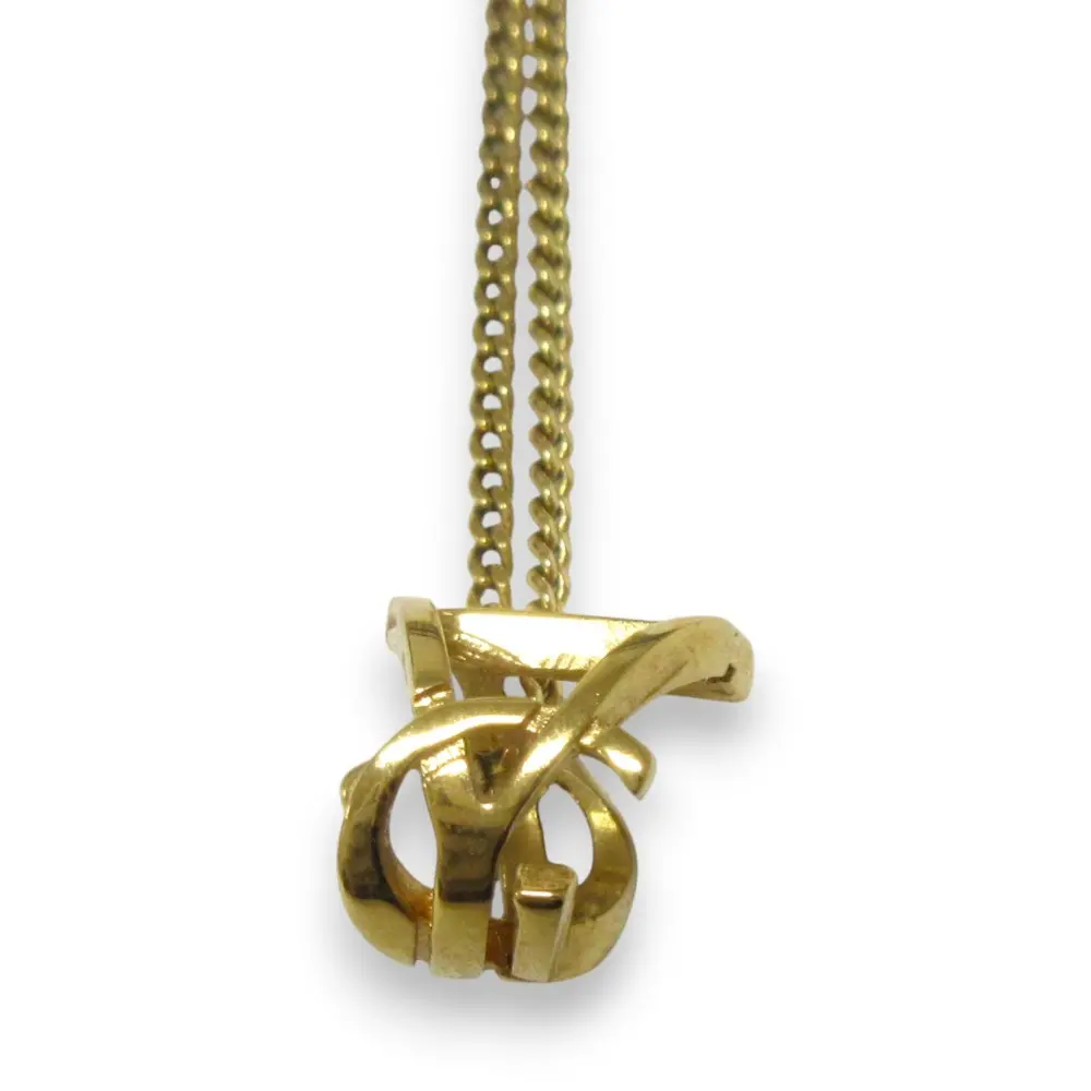 SAINT LAURENT PARIS サンローランパリ カサンドラロゴ YSLロゴ モチーフ チェーンネックレス ゴールドカラー