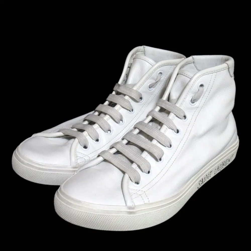 SAINT LAURENT PARIS サンローランパリ レザー ハイカット スニーカー シューズ 649252 37サイズ 約24cm ホワイトの買取実績【2025年2月買取】