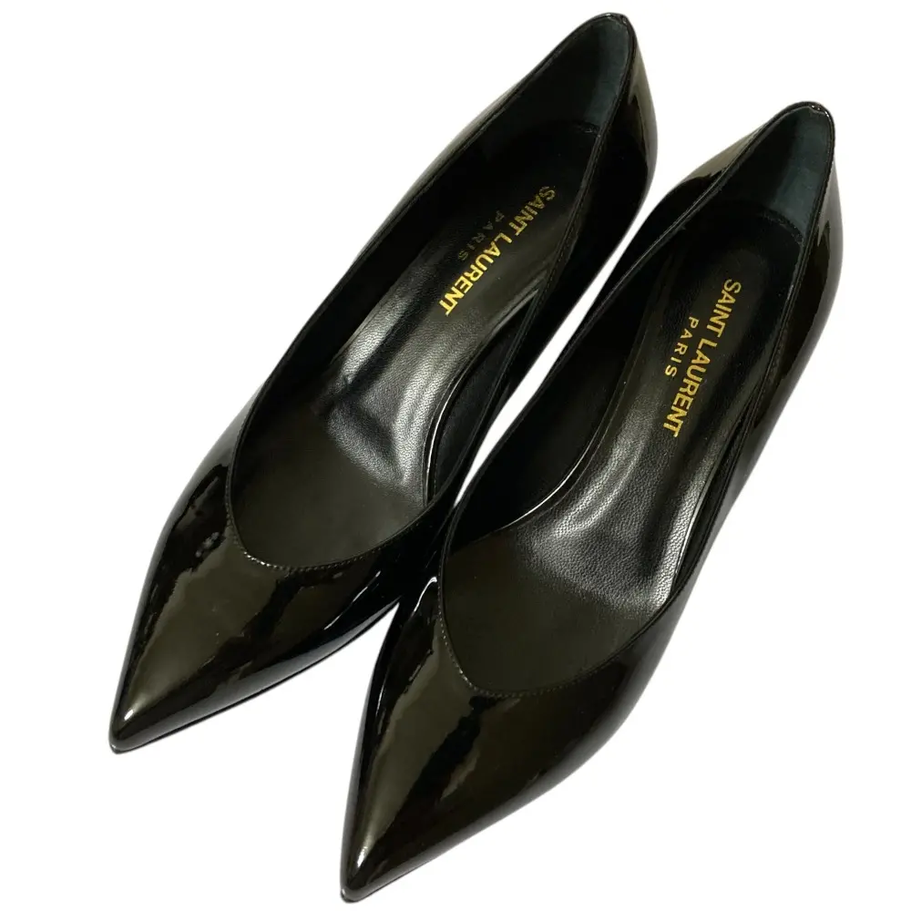 SAINT LAURENRT PARIS サンローランパリ KITTEN 50 パテントレザー ポインテッドトゥ パンプス サイズ36.5 23.5cm相当 ブラック