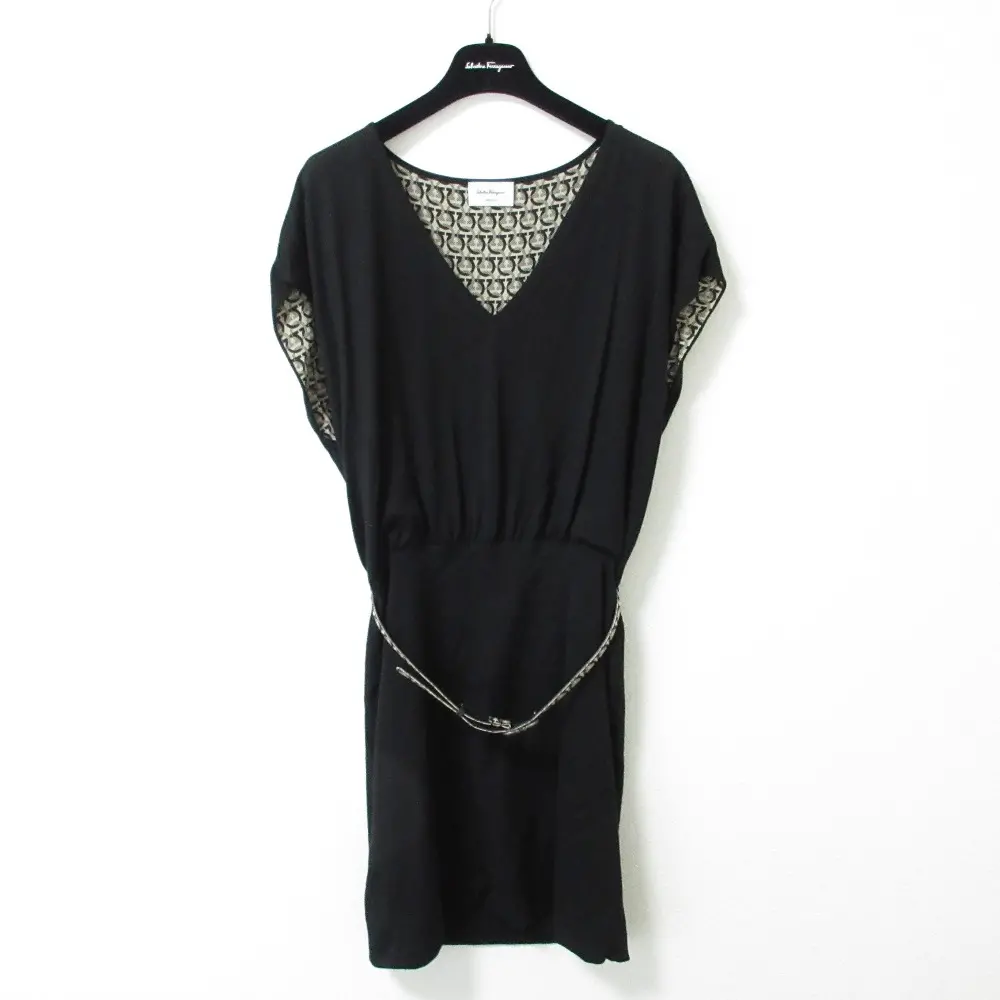 Salvatore Ferragamo サルヴァトーレフェラガモ 半袖 マキシ丈 クルー