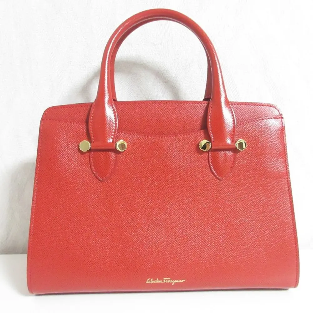 Salvatore Ferragamo サルヴァトーレフェラガモ TODAY 2WAY レザー ハンドバッグ ショルダーバッグ 21G925 レッド