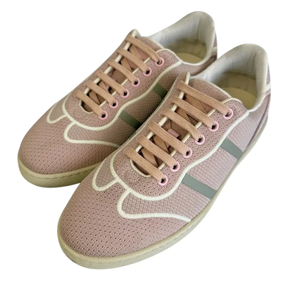 FERRAGAMO フェラガモ ローカット テクニカルファブリック ニットスニーカー 7 1/2 25cm相当 ピンク