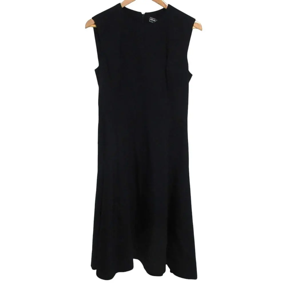 Salvatore Ferragamo ブラック 半袖ワンピース　38 Salvatore Ferragamo サルヴァトーレフェラガモ 半袖 マキシ丈 クルー