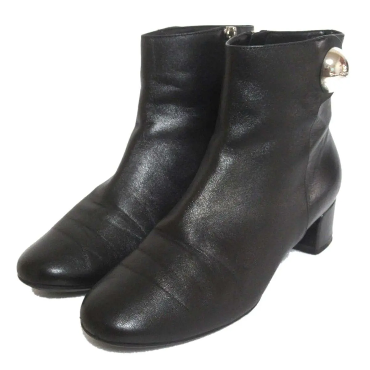 Salvatore Ferragamo サルヴァトーレフェラガモ レザー アンクルブーツ ショートブーツ 5M 22.5cm相当 ブラック