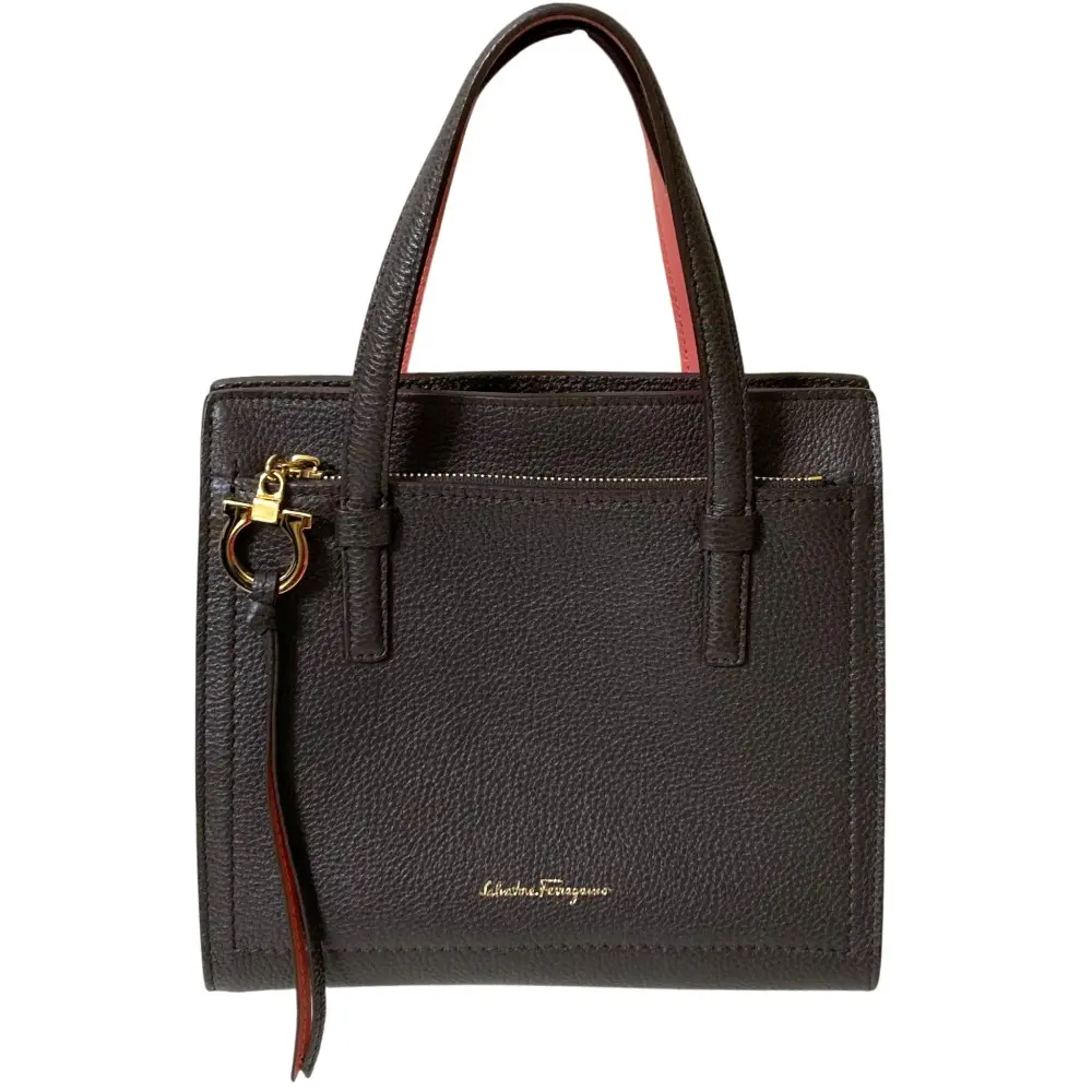 Salvatore Ferragamo サルヴァトーレフェラガモ エイミー ガンチーニ 金具 ２wayバッグ ダークブラウン