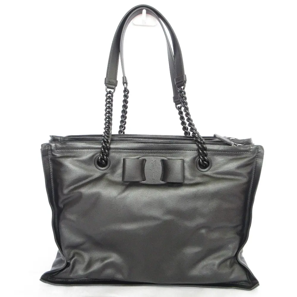 Salvatore Ferragamo サルヴァトーレフェラガモ VARA BOW BAG ヴァラリボン チェーン ショルダーバッグ EZ-21 0904 ブラック 