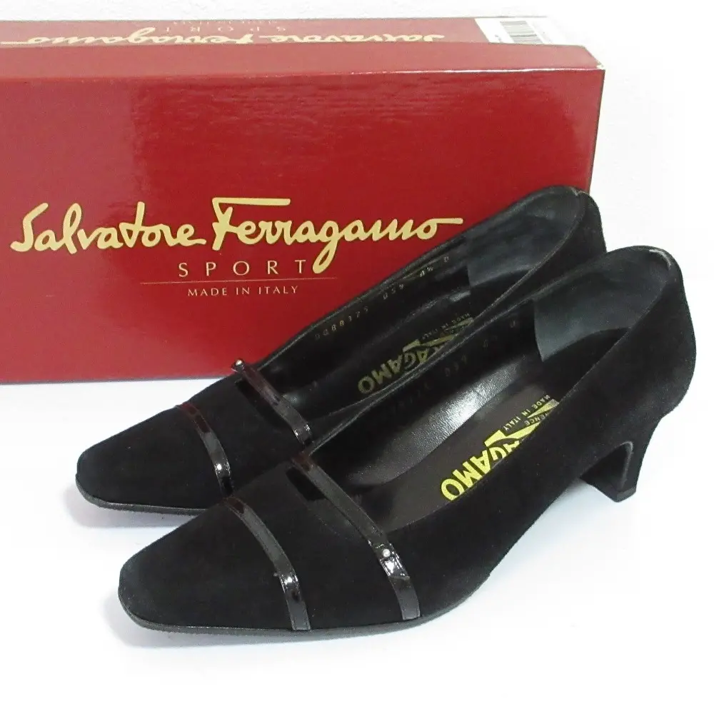 Salvatore Ferragamo サルヴァトーレフェラガモ  スエードパンプス 4.5 22cm相当 ブラック