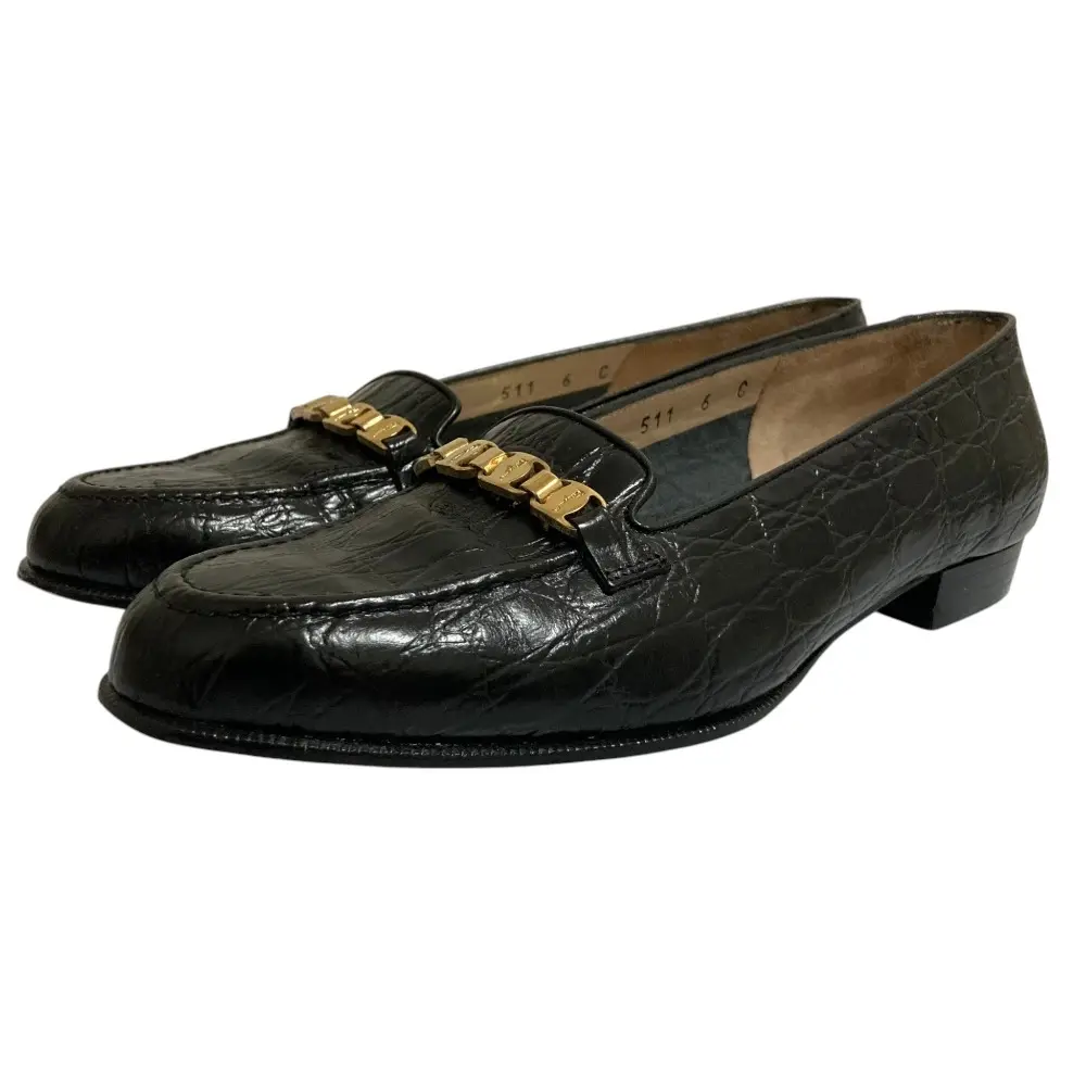 Salvatore Ferragamo サルヴァトーレフェラガモ ヴァラ金具 レザーパンプス サイズ6C 23.5cm相当 ブラック