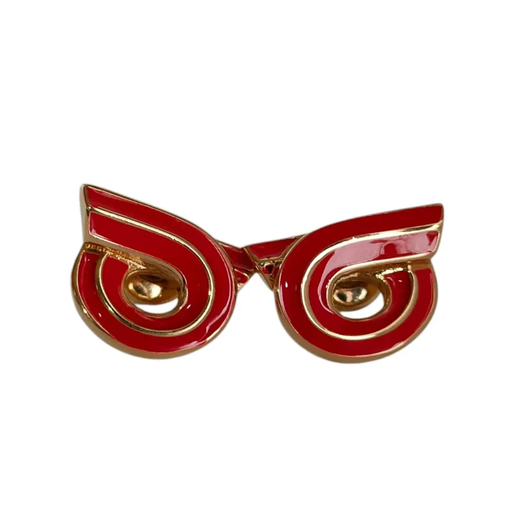 Salvatore Ferragamo サルヴァトーレフェラガモ NEW GAN スタッドピアス 箱付き レッド ゴールドカラー