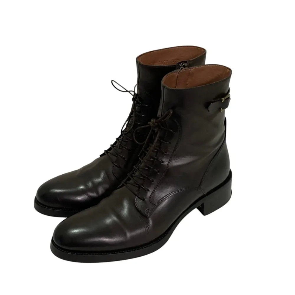 SARTORE サルトル レースアップ ショートブーツ サイズ37.5 24.0cm程度 ダークブラウン