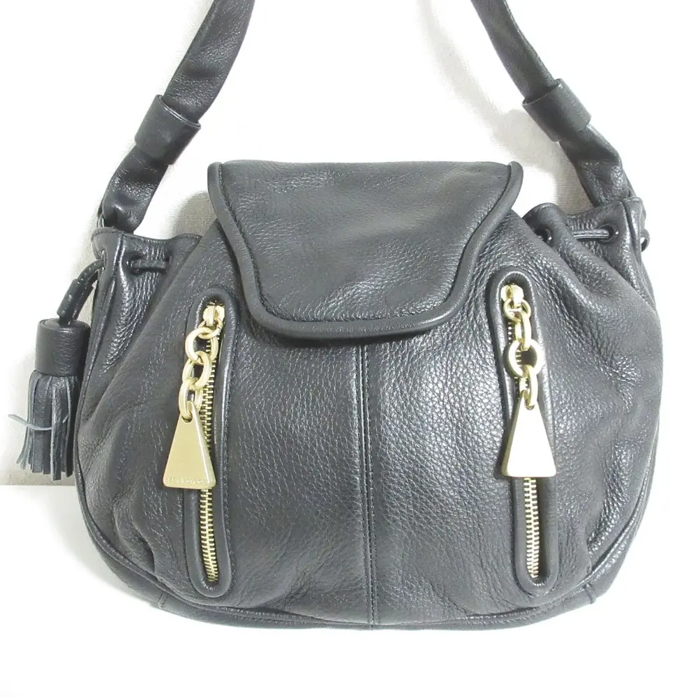 SEE BY CHLOE シーバイクロエ チェリー レザー タッセル ショルダーバッグ クロスボディバッグ ブラック