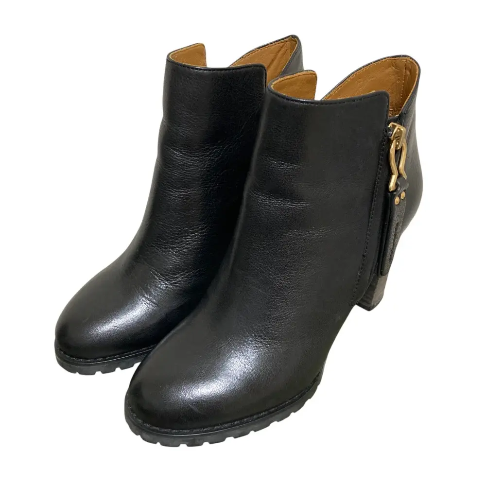 SEE BY CHLOE シーバイクロエ レザー ハイヒール アンクルブーツ ショートブーツ ブーティ サイズ37 約24cm ブラック