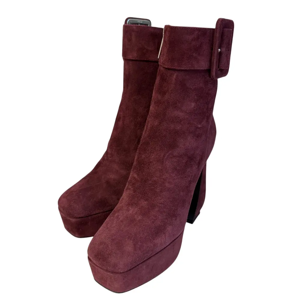 23AW Sergio Rossi セルジオロッシ SI ROSSI シーロッシ スエード プラットフォームヒール ショートブーツ ブーティ 36 23cm相当