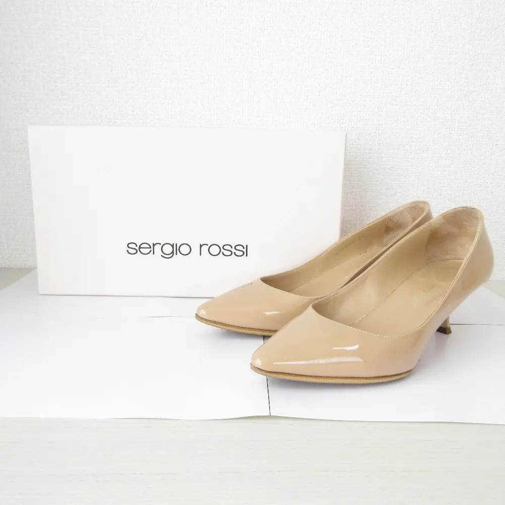 Sergio Rossi セルジオロッシ SECRET パテントレザー ポインテッドトゥ