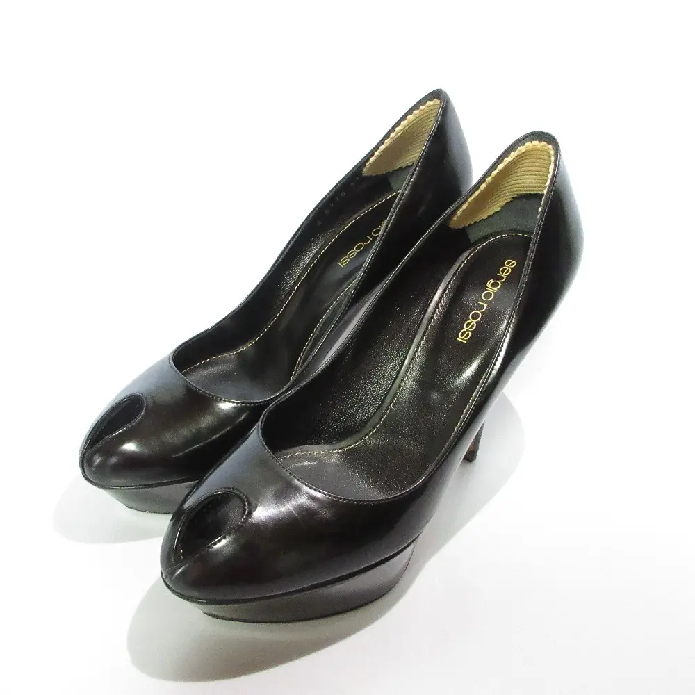 Sergio Rossi セルジオロッシ レザー ハイヒール パンプス サイズ37 23.5cm相当 ブラック