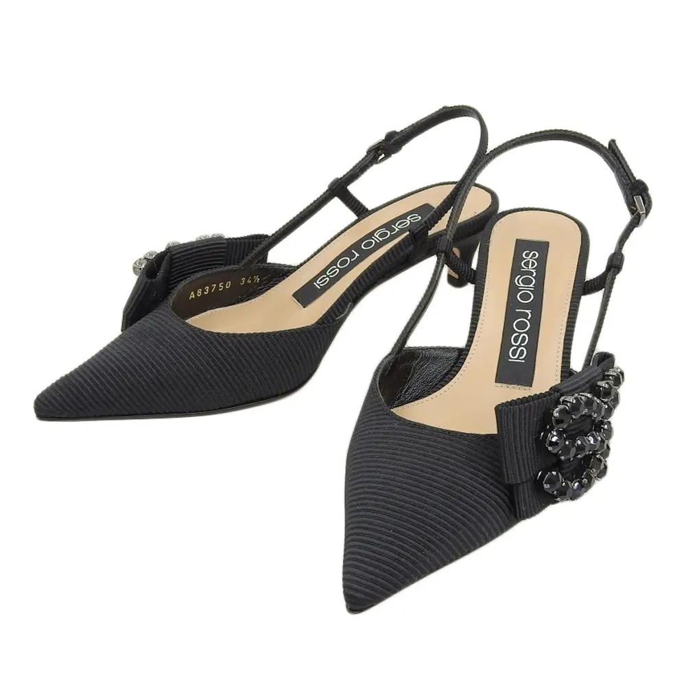 sergio rossi セルジオロッシ〈SR〉パンプス（35）スエード　黒 sergio rossi セルジオロッシ GODIVA スエード ポインテッドトゥ