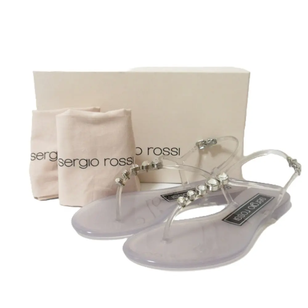 Sergio Rossi セルジオロッシ ビジュー装飾 PVC フラットトング