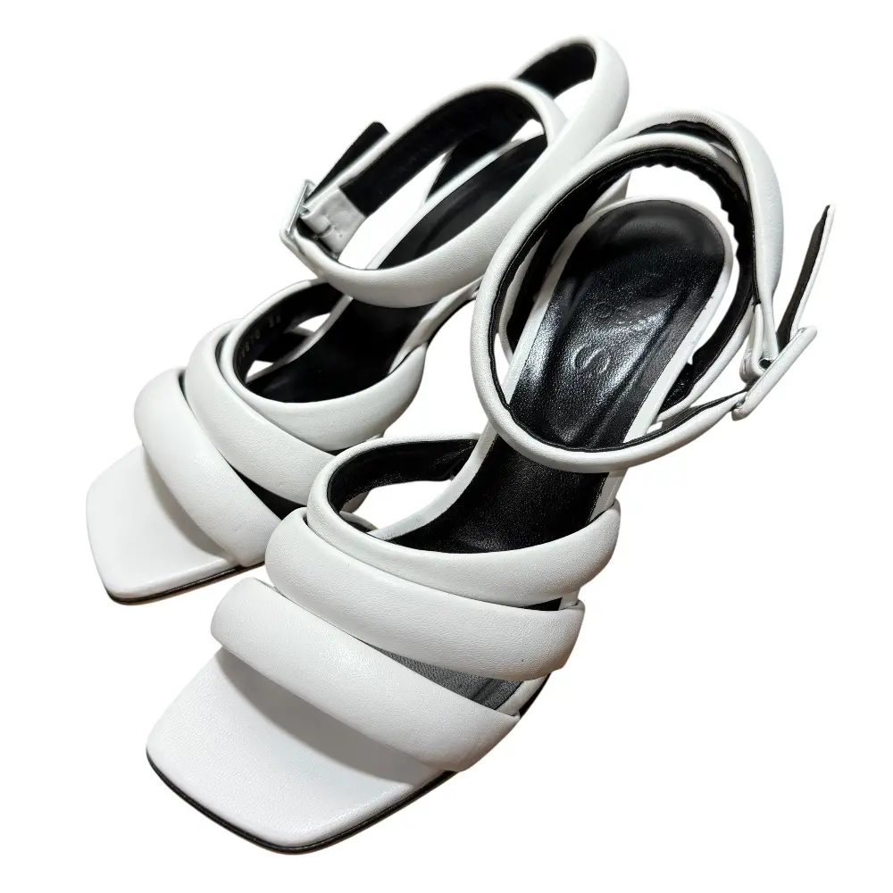 Sergio Rossi セルジオロッシ SI SOSSI レザー ストラップサンダル 36 23cm相当 ホワイト