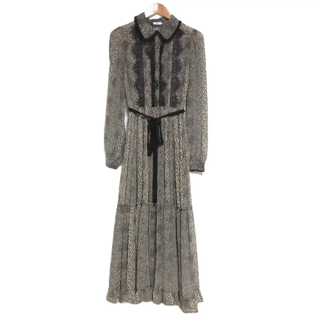 22AW Sov. ソブ ダブルスタンダードクロージング レオパードプリント 長袖 マキシ丈 ロング シアーワンピース 38 ベージュ系の買取実績【2024年12月買取】