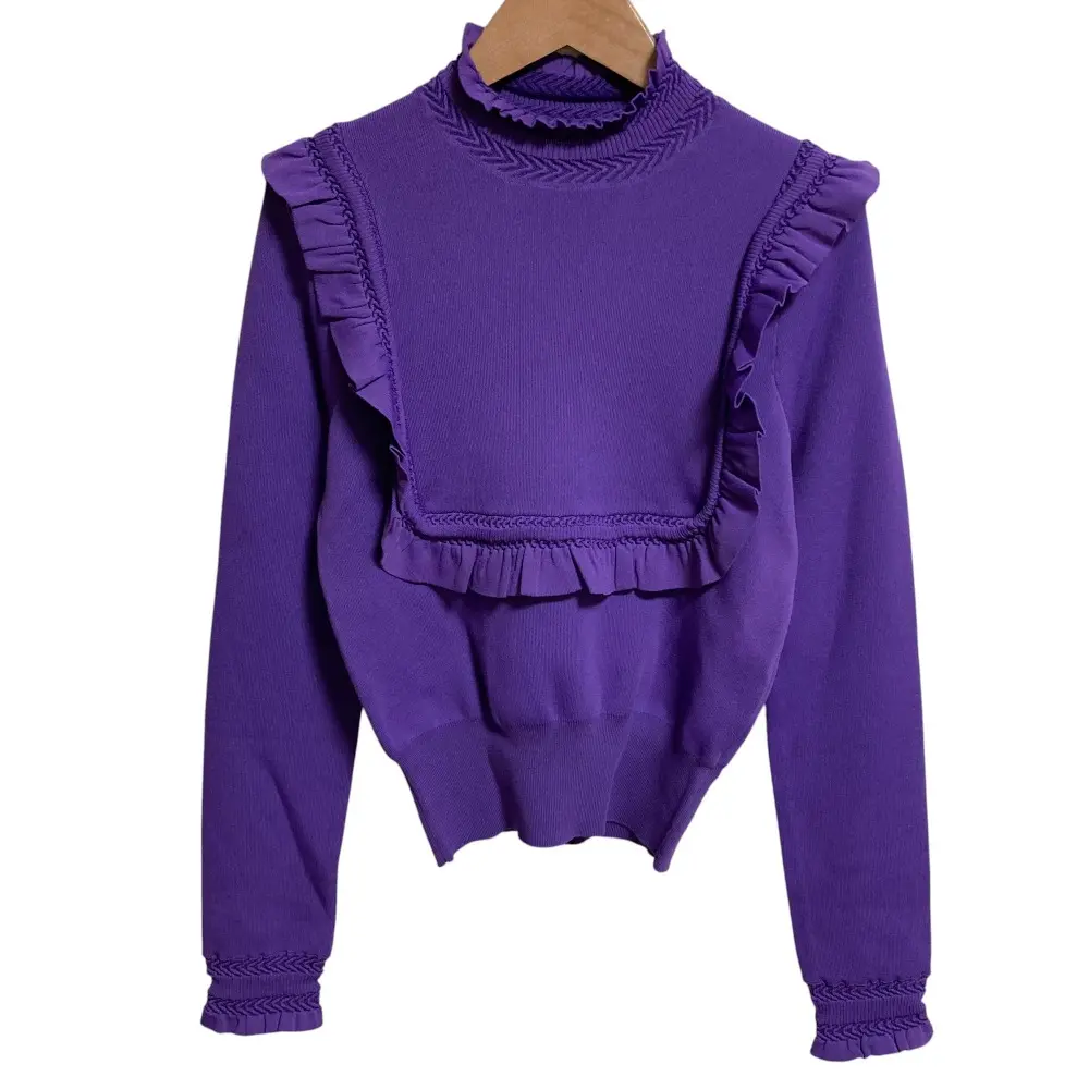 22AW Sov. ソブ ダブルスタンダードクロージング ダル糸フリルニット プルオーバー カットソー サイズ36 パープル 