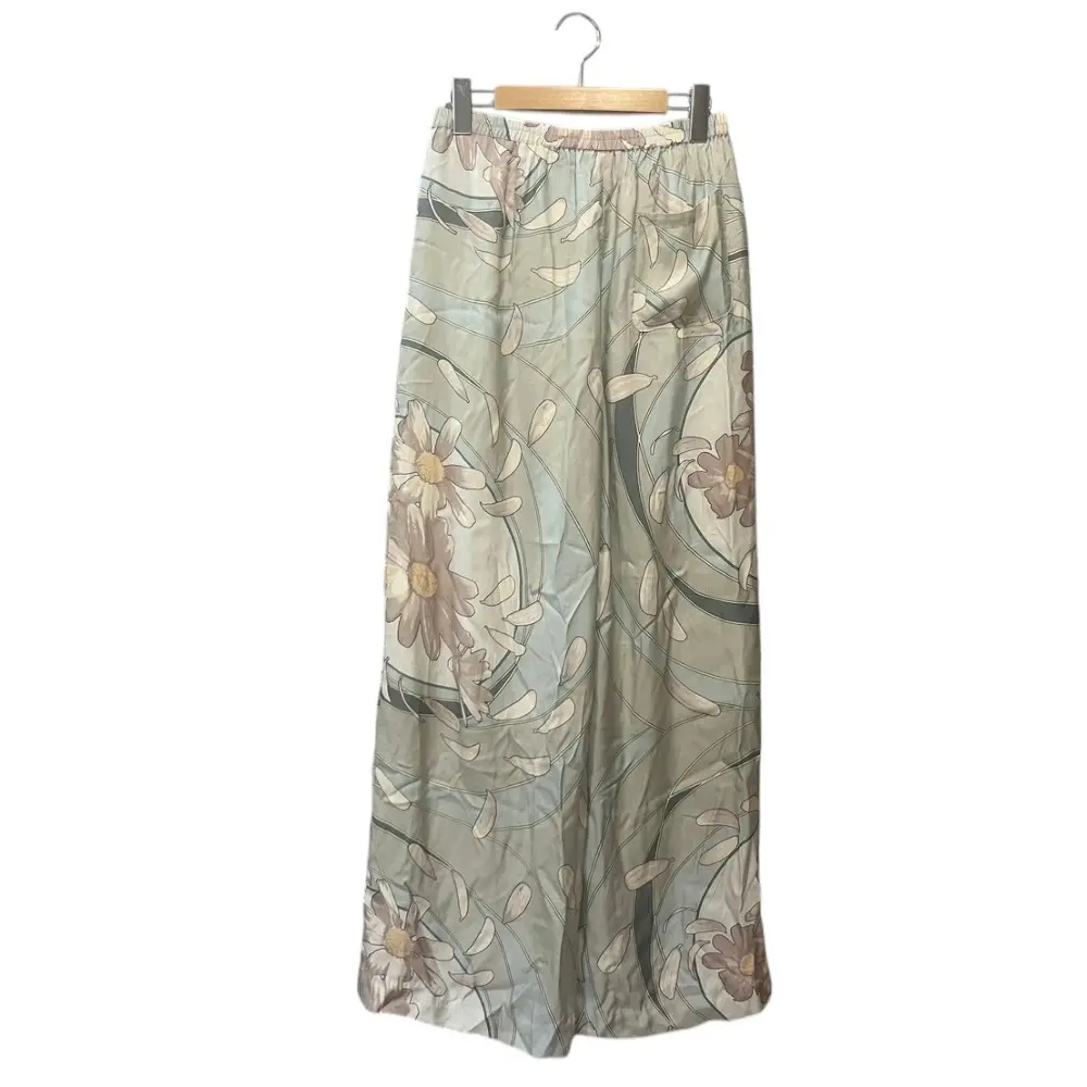 25AW sov. ソブ ダブルスタンダードクロージング レーヨンフラワープリントパンツ 0306-140-253 サイズ38 ライトグリーン