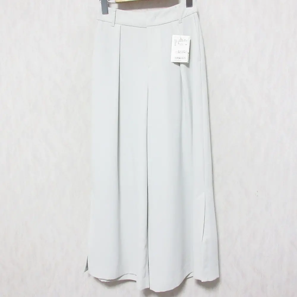 Spick & Span スピック&スパン サイドスリット タック フレア ワイドパンツ スラックス 小さいサイズ 34 グレー
