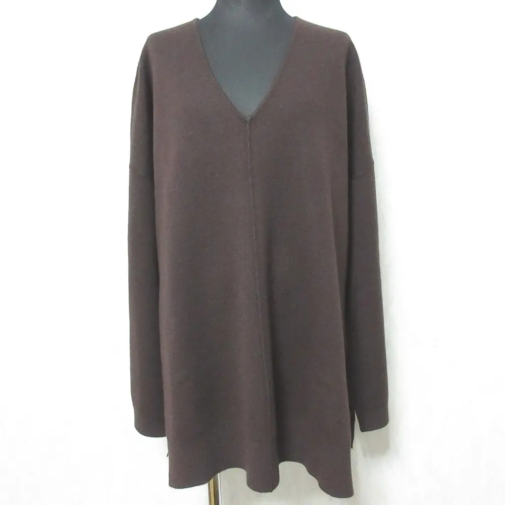 Spick&Span スピック＆スパン ボイルスムーススリットVプルオーバー ニット チュニック カットソー 19080200486040 F ブラウン