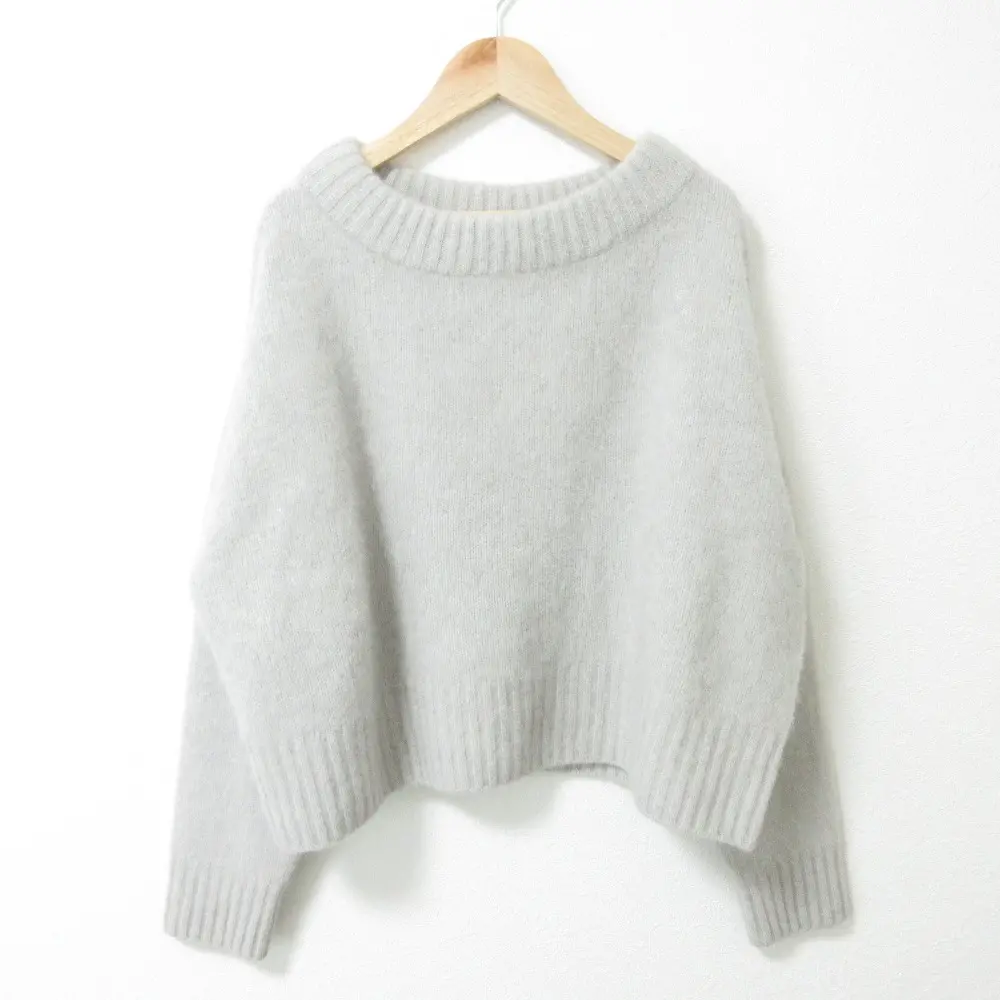 22AW Spick ＆ Span スピック＆スパン フォックス混ボトルネックプルオーバー ニット セーター 22080200704030 グレー