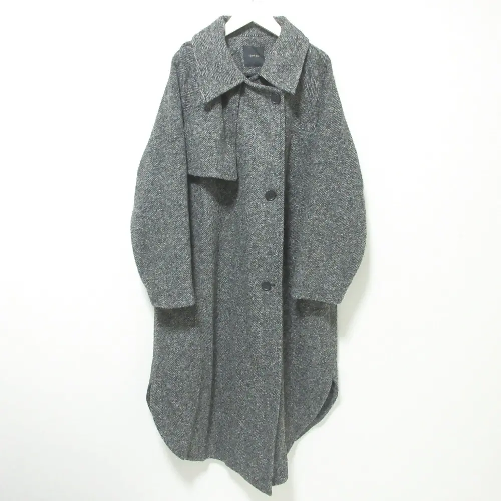 22AW Spick and Span スピック＆スパン Wスライバーヘリンボーンボリュームコート 22020200204040 サイズ38 グレー