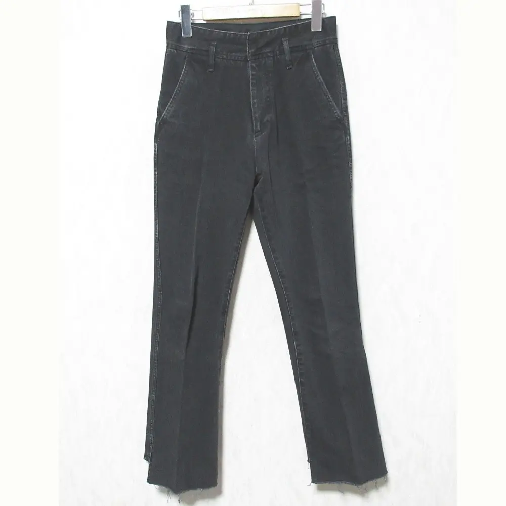 5 1/2 Spick & Span スピックアンドスパン BEAUTY-LINE SLIT DENIM2 カットオフ フレアデニムパンツ サイズ28 ブラック