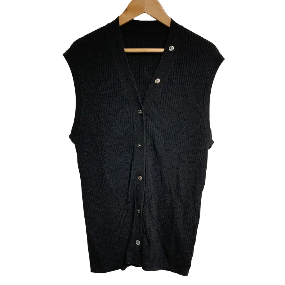 25SS SPICK&SPAN スピックアンドスパン リネンコットンリブニットベスト ブラック