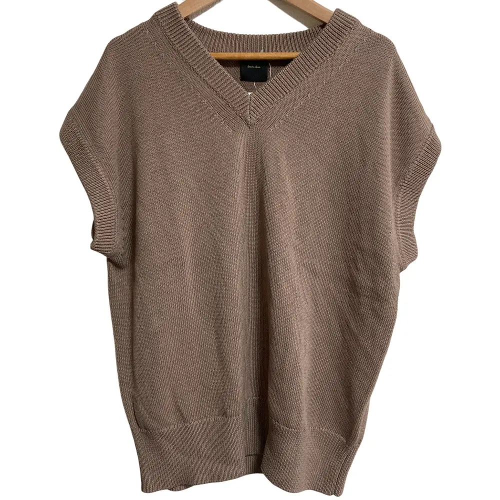 25SS Spick and Span スピックアンドスパン コットンシルクリネンニット ベスト 25080200529020 サイズF ブラウン