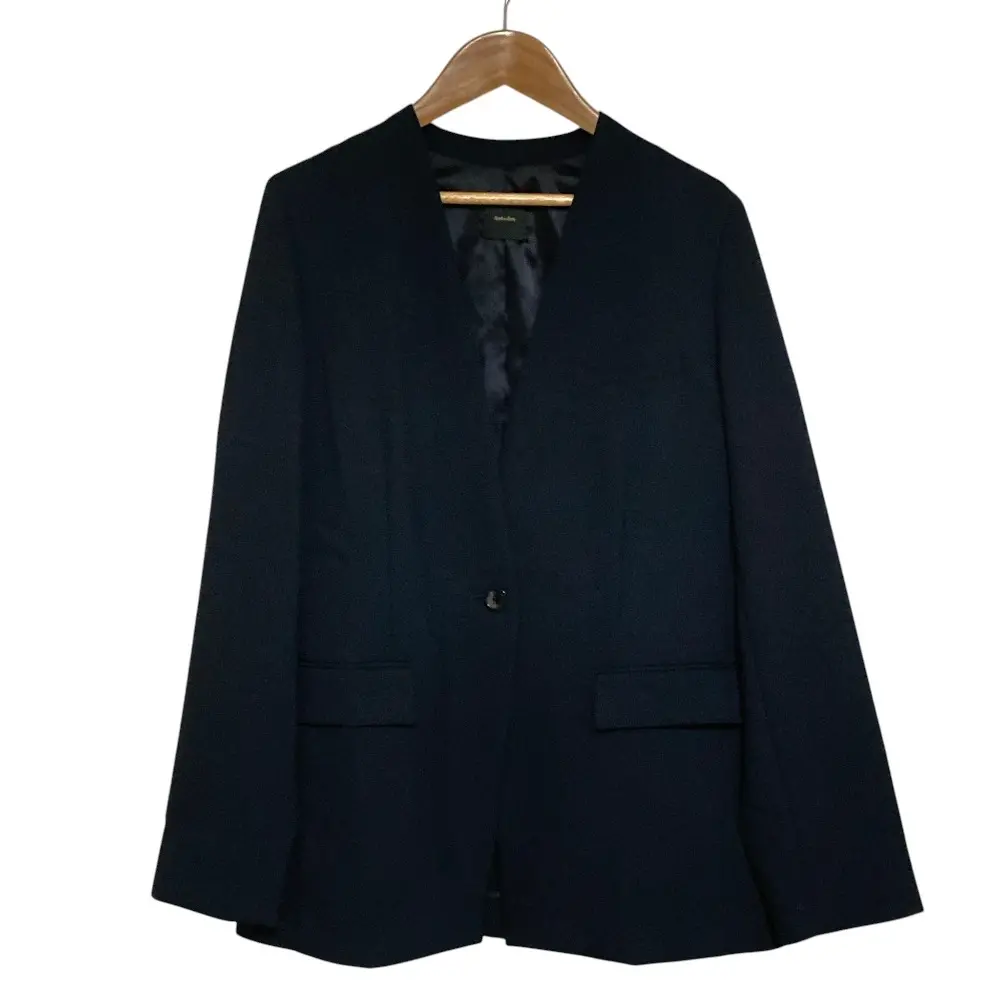 25SS Spick & Span スピックアンドスパン ドライダブルクロスVカラージャケット サイズ36 ネイビー