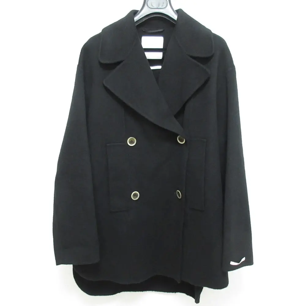 SPORTMAX スポーツマックス CUCITO A MANO カシミヤ100％ オーバーサイズ Pコート サイズ40 ブラック
